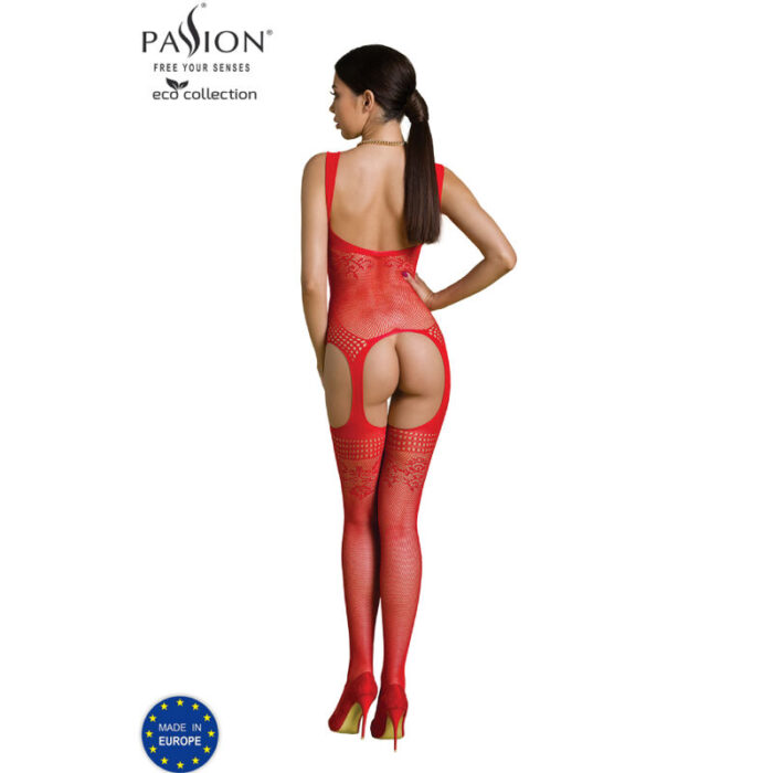 PASSION - ECO COLLECTION BODYSTOCKING ECO BS008 ROJO - CandyHot - Foto 2