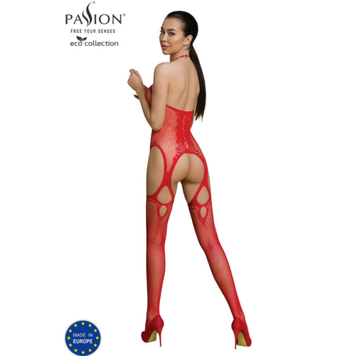 PASSION - ECO COLLECTION BODYSTOCKING ECO BS013 ROJO - CandyHot - Foto 2