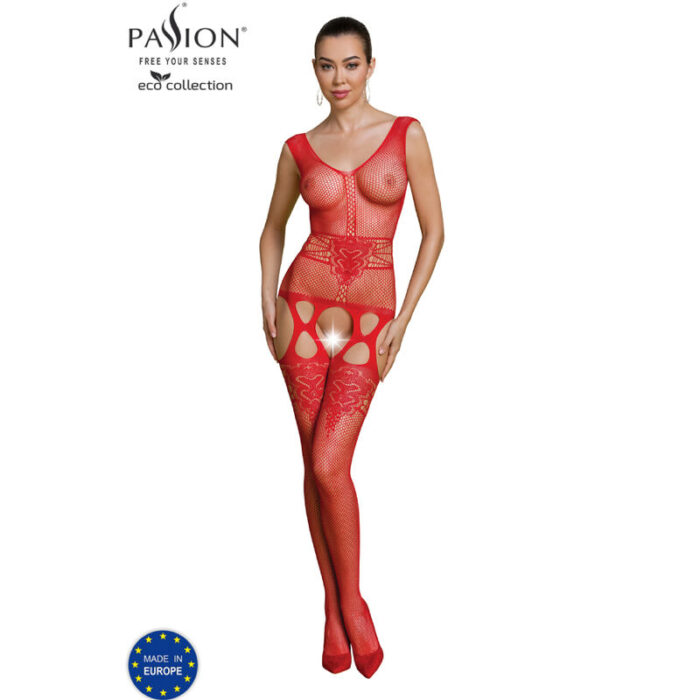PASSION - ECO COLLECTION BODYSTOCKING ECO BS014 ROJO - CandyHot - Foto 1