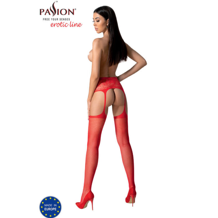 PASSION - S028 MEDIAS CON LIGUERO ROJO TALLA ÚNICA - CandyHot - Foto 4