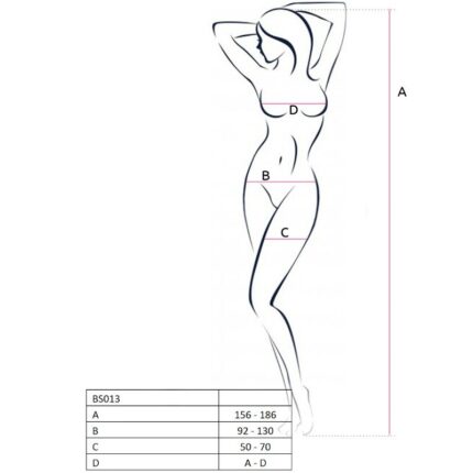 PASSION - WOMAN BS013 BODYSTOCKING BLANCO TALLA ÚNICA - CandyHot - Foto 2