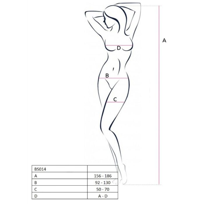 PASSION - WOMAN BS014 BODYSTOCKING BLANCO TALLA ÚNICA - CandyHot - Foto 2