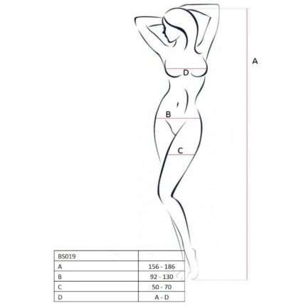 PASSION - WOMAN BS019 BODYSTOCKING NEGRO TALLA ÚNICA - CandyHot - Foto 2