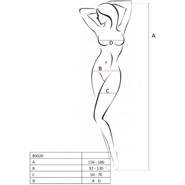PASSION - WOMAN BS020 BODYSTOCKING NEGRO TALLA ÚNICA - CandyHot - Foto 2