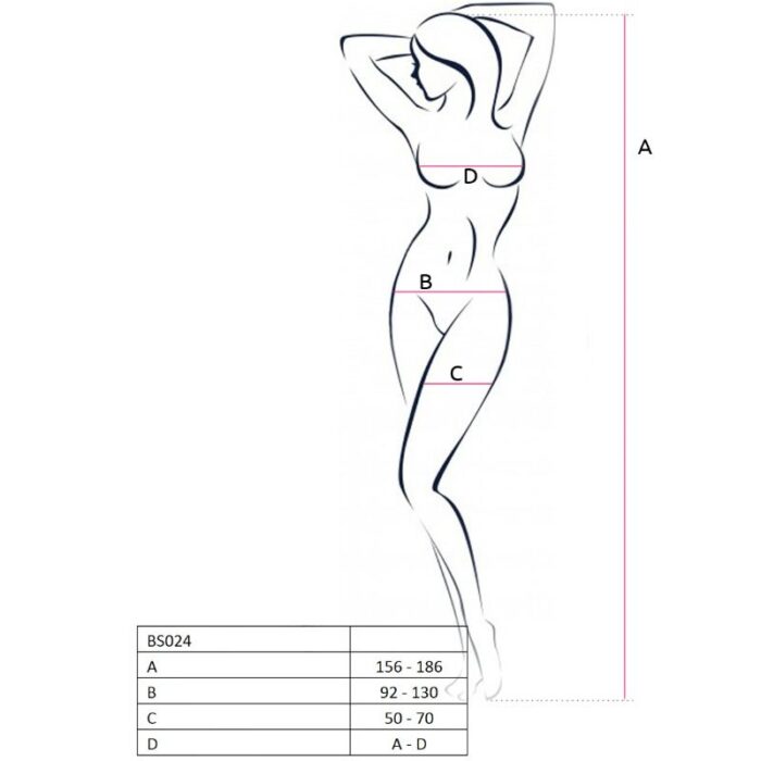 PASSION - WOMAN BS024 BODYSTOCKING NEGRO TALLA ÚNICA - CandyHot - Foto 3