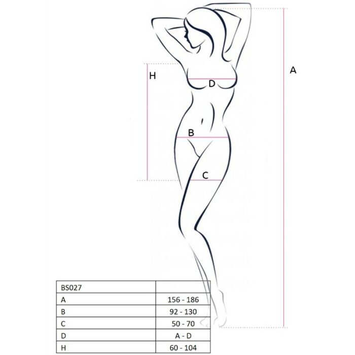 PASSION - WOMAN BS027 BODYSTOCKING ESTILO VESTIDO NEGRO TALLA ÚNICA - CandyHot - Foto 3