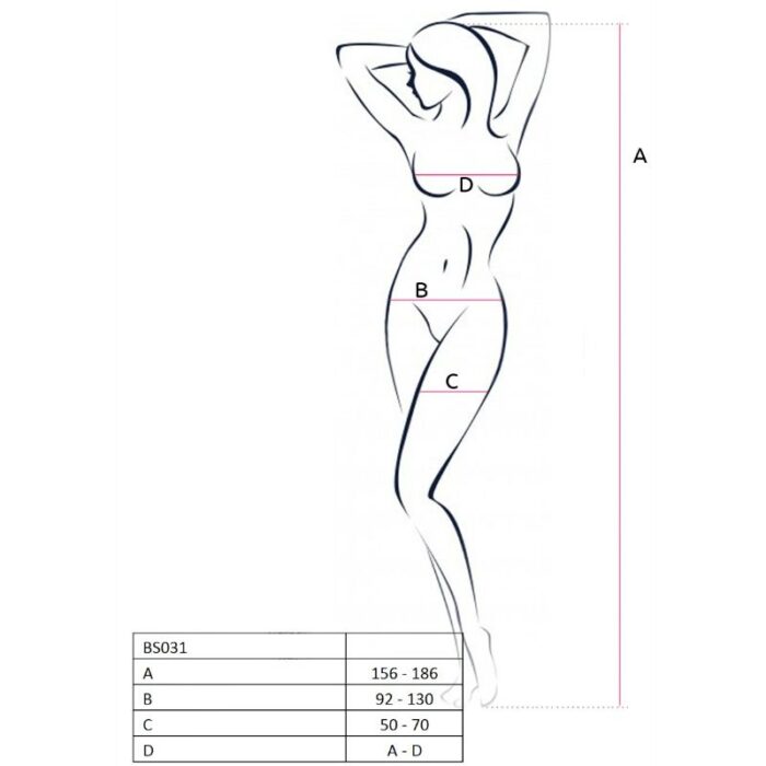 PASSION - WOMAN BS031 BODYSTOCKING NEGRO TALLA ÚNICA - CandyHot - Foto 3