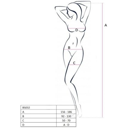 PASSION - WOMAN BS032 BODYSTOCKING ROJO TALLA ÚNICA - CandyHot - Foto 2