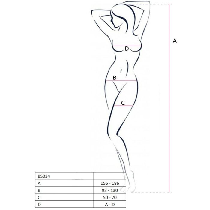 PASSION - WOMAN BS034 BODYSTOCKING ROJO TALLA ÚNICA - CandyHot - Foto 2