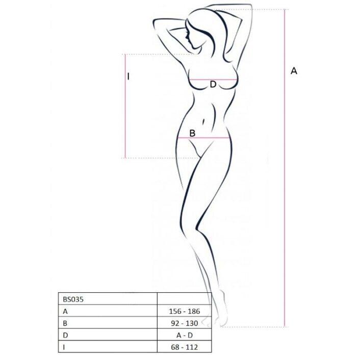 PASSION - WOMAN BS035 BODYSTOCKING BLANCO TALLA ÚNICA - CandyHot - Foto 2
