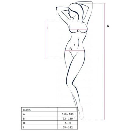 PASSION - WOMAN BS035 BODYSTOCKING ROJO TALLA ÚNICA - CandyHot - Foto 2
