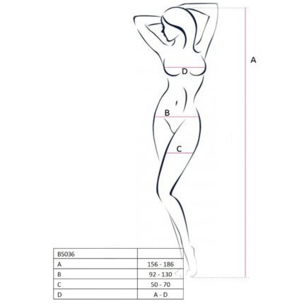 PASSION - WOMAN BS036 BODYSTOCKING ROJO TALLA ÚNICA - CandyHot - Foto 2