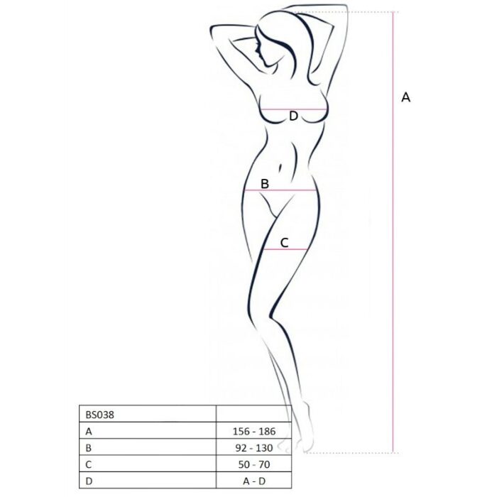 PASSION - WOMAN BS038 BODYSTOCKING ROJO TALLA ÚNICA - CandyHot - Foto 2