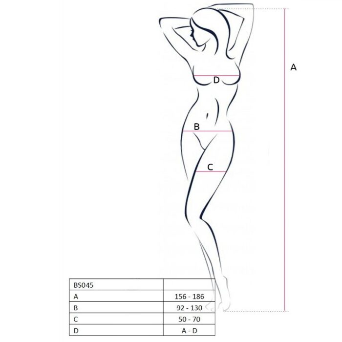 PASSION - WOMAN BS045 BODYSTOCKING BLANCO TALLA ÚNICA - CandyHot - Foto 2