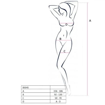 PASSION - WOMAN BS045 BODYSTOCKING NEGRO TALLA ÚNICA - CandyHot - Foto 2