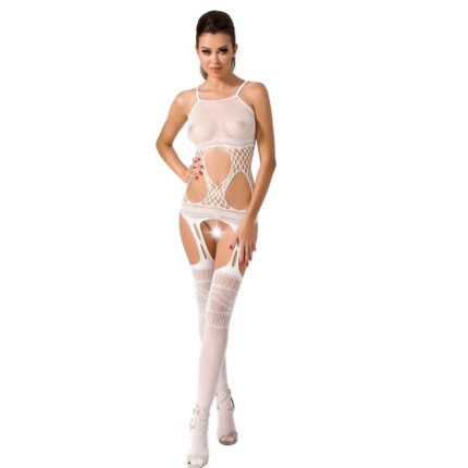 PASSION - WOMAN BS047 BODYSTOCKING BLANCO TALLA ÚNICA - CandyHot - Foto 1