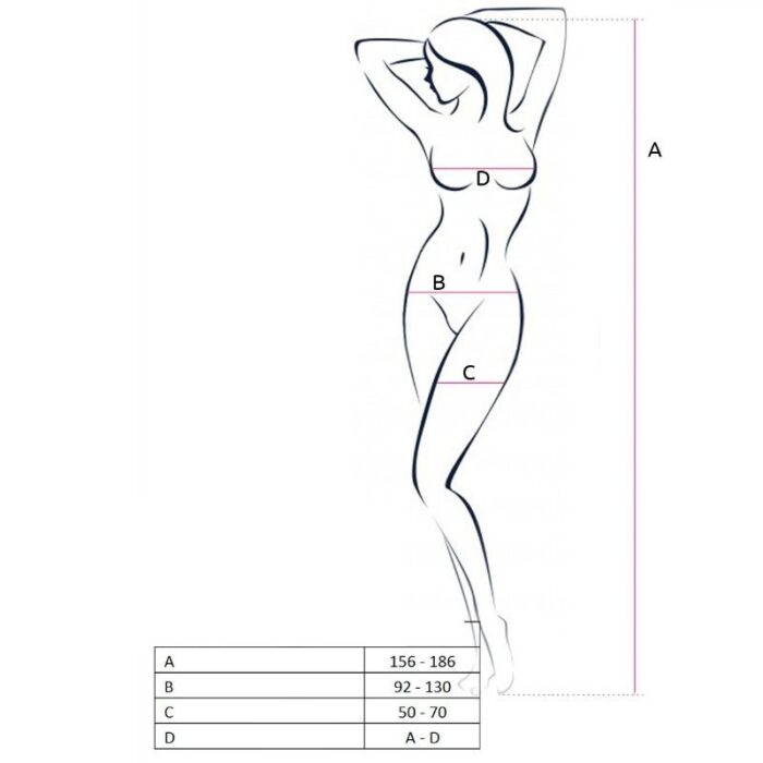 PASSION - WOMAN BS053 BODYSTOCKING NEGRO TALLA ÚNICA - CandyHot - Foto 3