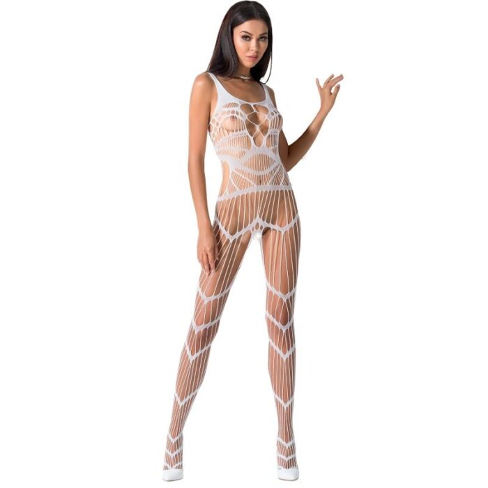 PASSION - WOMAN BS058 BODYSTOCKING BLANCO TALLA ÚNICA - CandyHot - Foto 1