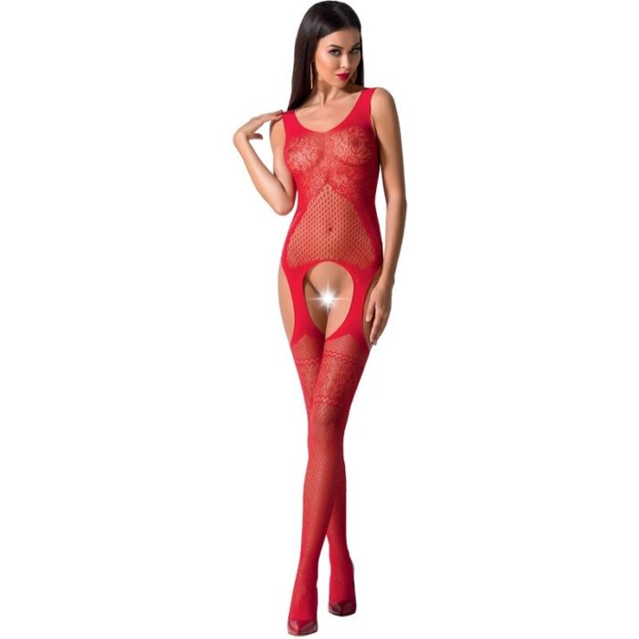 PASSION - WOMAN BS061 BODYSTOCKING ROJO TALLA ÚNICA - CandyHot - Foto 1