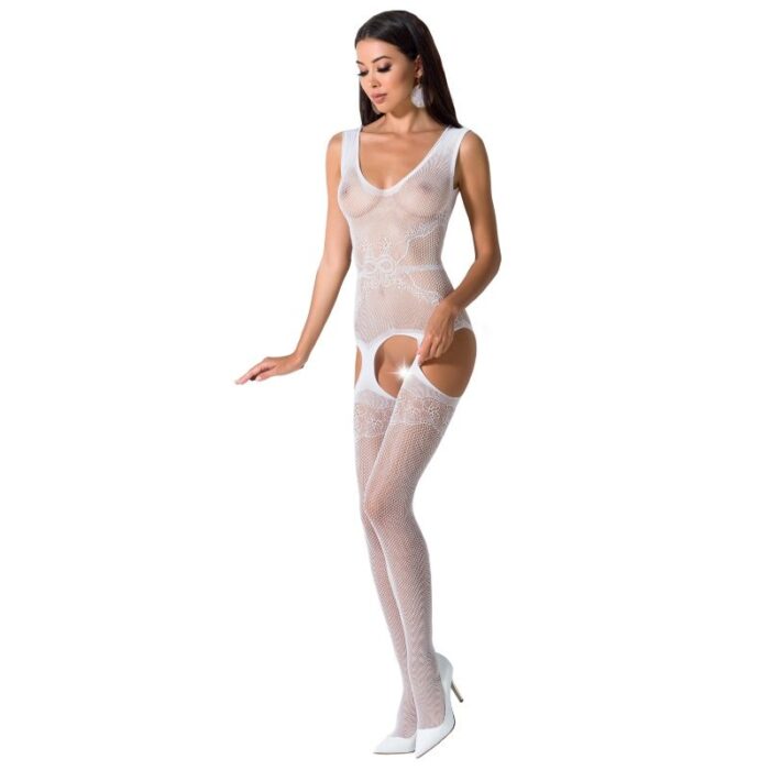 PASSION - WOMAN BS062 BODYSTOCKING BLANCO TALLA ÚNICA - CandyHot - Foto 1