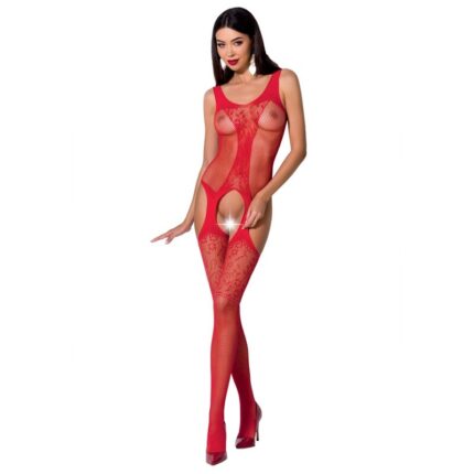 PASSION - WOMAN BS072 BODYSTOCKING TALLA ÚNICA ROJO - CandyHot - Foto 1