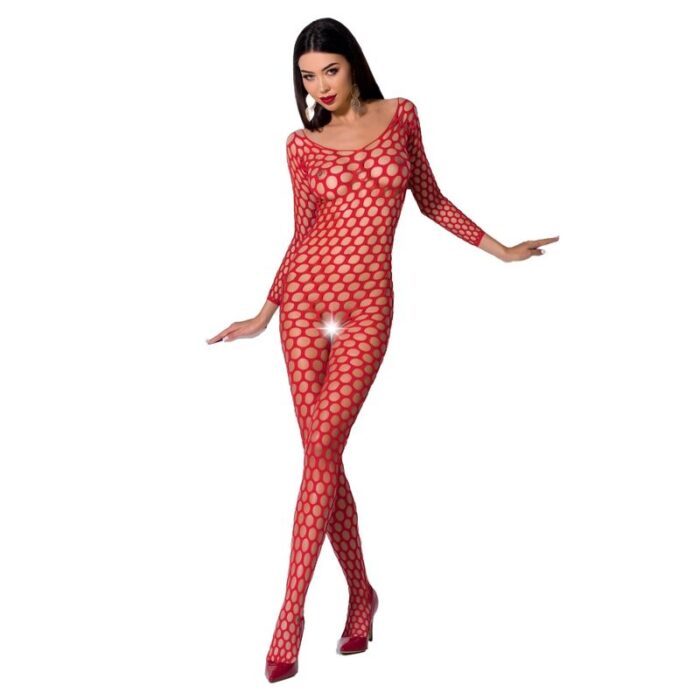 PASSION - WOMAN BS077 BODYSTOCKING TALLA ÚNICA ROJO - CandyHot - Foto 1