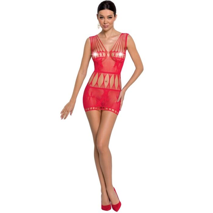 PASSION - WOMAN BS090 BODYSTOCKING ROJO TALLA ÚNICA - CandyHot - Foto 1