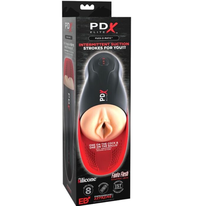 PDX ELITE - MASTURBADOR STROKER FUCK-O-MATIC VAGINA DOBLE VIBRACIÓN PENE & TESTÍCULOS - CandyHot - Foto 3