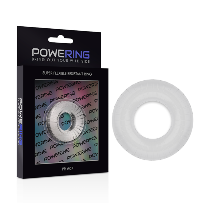 POWERING- SUPER FLEXIBLE Y RESISTENTE ANILLO PENE  4.5CM PR07 CLEAR - CandyHot - Foto 5