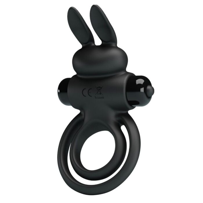 PRETTY LOVE - ANILLO VIBRADOR III CONEJO PARA PENE NEGRO - CandyHot - Foto 2