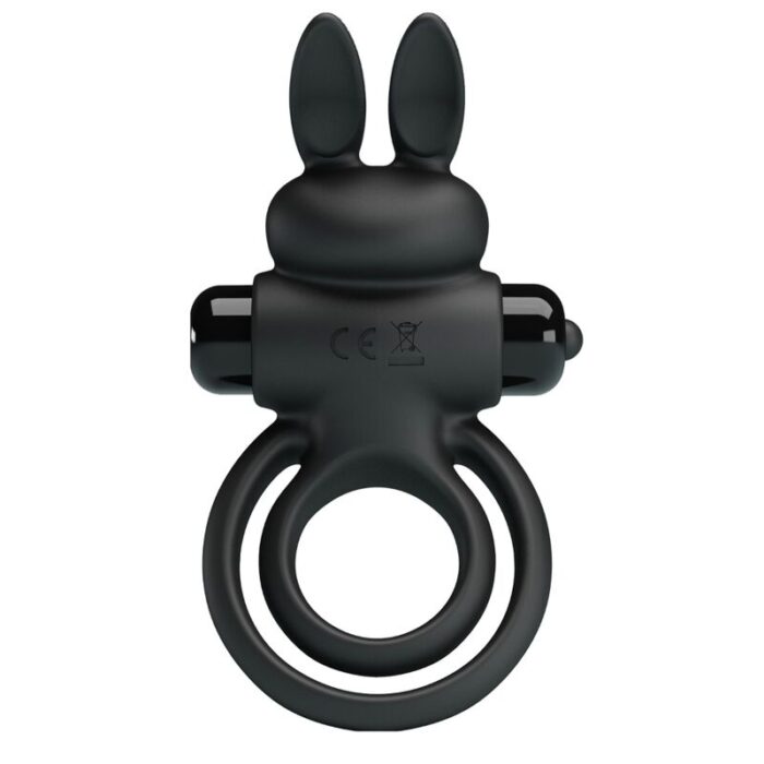 PRETTY LOVE - ANILLO VIBRADOR III CONEJO PARA PENE NEGRO - CandyHot - Foto 1