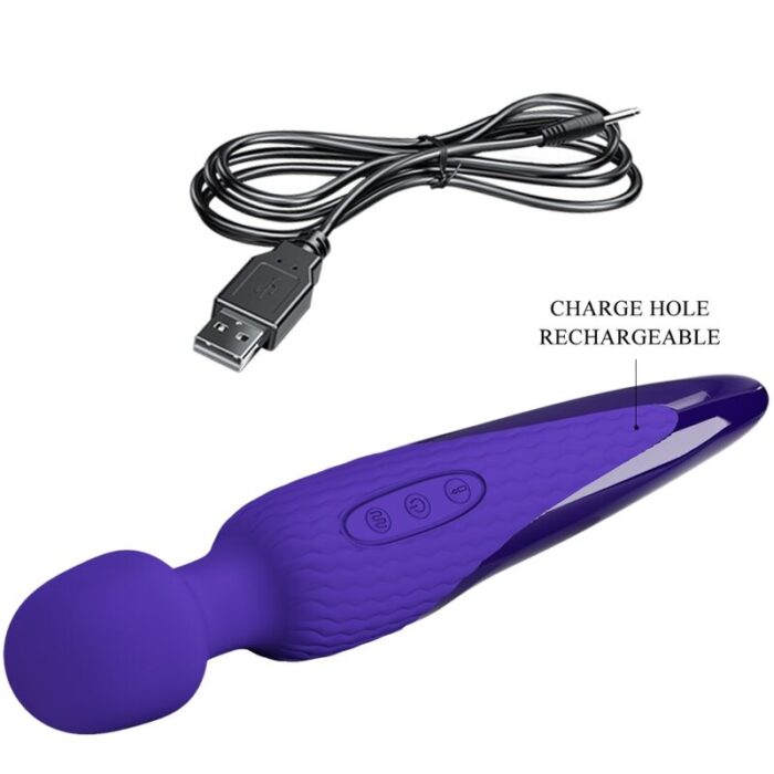 PRETTY LOVE - ANTONY YOUTH VIBRADOR WAND EFECTO CALOR VIOLETA - CandyHot - Foto 5