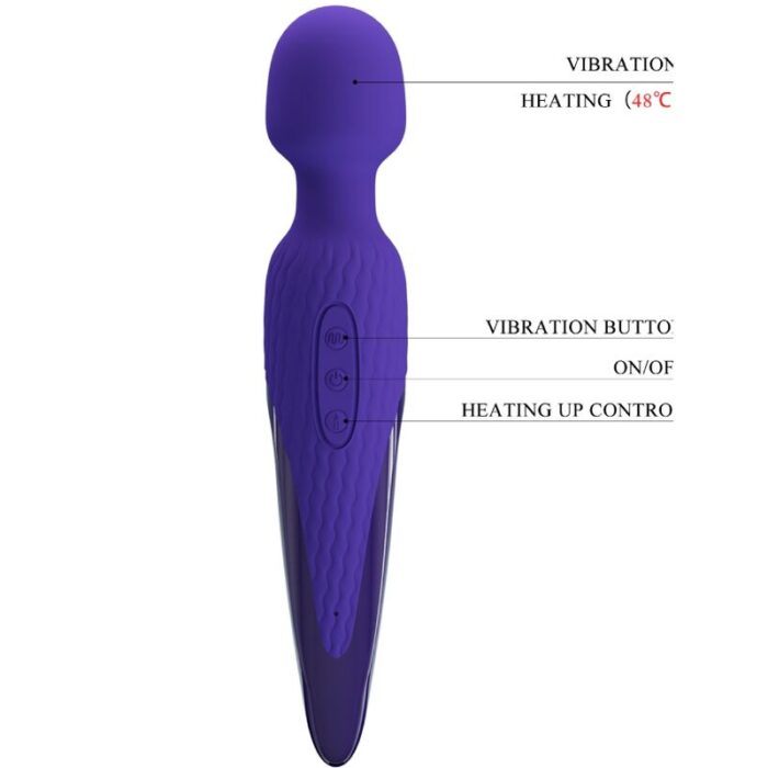 PRETTY LOVE - ANTONY YOUTH VIBRADOR WAND EFECTO CALOR VIOLETA - CandyHot - Foto 6