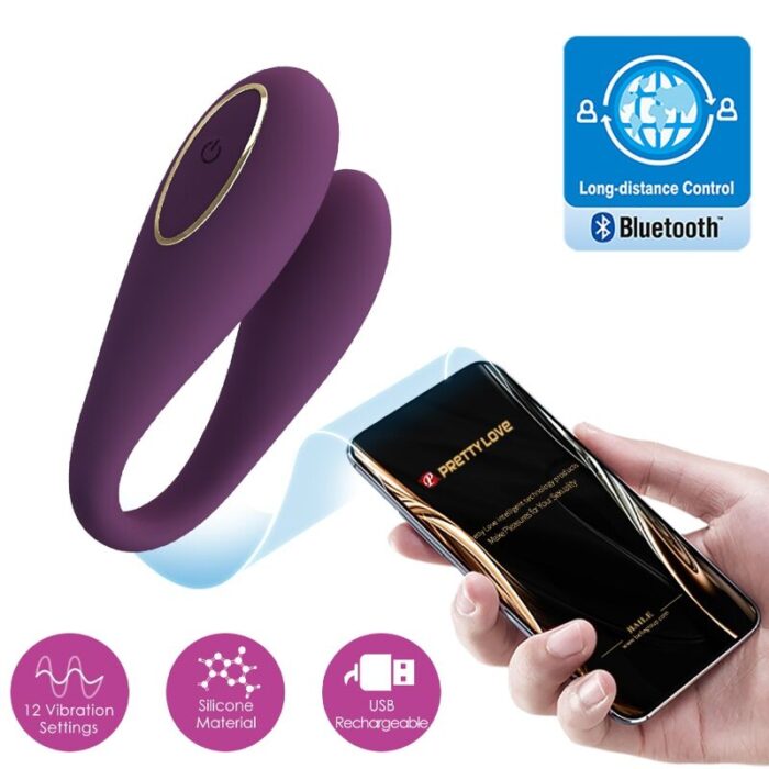 PRETTY LOVE - AUGUST VIBRADOR DOBLE PLACER APP REMOTE - CandyHot - Foto 4