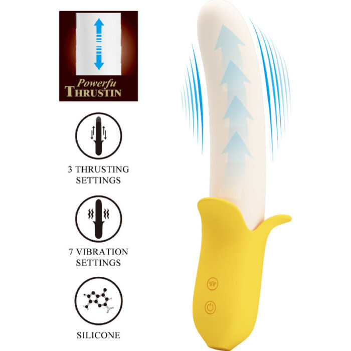 PRETTY LOVE - BANANA GEEK SUPER POWER 7 VIBRACIONES UP&DOWN SILICONA NEGRO - CandyHot - Foto 3