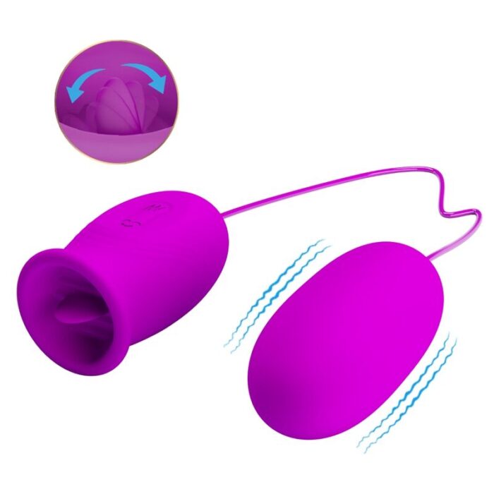 PRETTY LOVE - DAISY HUEVO DUAL VIBRADOR RECARGABLE MORADO - CandyHot - Foto 3