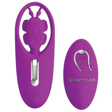 PRETTY LOVE - DANCING BUTTERFLY ESTIMULADOR PARA BRAGUITA CON CONTROL REMOTO LILA - CandyHot - Foto 2