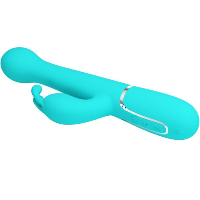PRETTY LOVE - DEJON VIBRADOR RABBIT 3 EN 1 MULTIFUNCIÓN VERDE AGUA - CandyHot - Foto 3