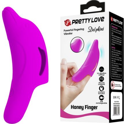 PRETTY LOVE - DELPHINI PODEROSO ESTIMULADOR DE DEDO MORADO - CandyHot - Foto 1
