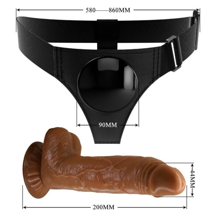 PRETTY LOVE - HARNESS BRIEFS ARNÉS UNIVERSAL CON DILDO MICHEAL 20 CM NEGRO - CandyHot - Foto 6