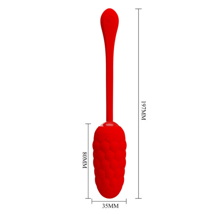 PRETTY LOVE - HUEVO VIBRADOR CON TEXTURA MARINA RECARGABLE ROJO - CandyHot - Foto 6