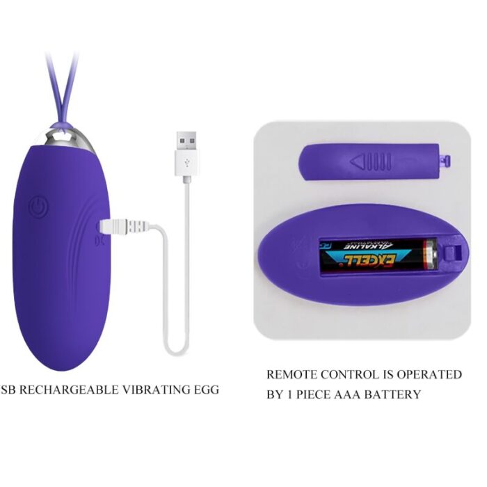 PRETTY LOVE - JENNY YOUTH HUEVO VIBRADOR CONTROL REMOTO VIOLETA - CandyHot - Foto 6