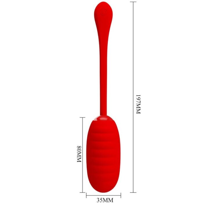 PRETTY LOVE - KIRK HUEVO VIBRADOR RECARGABLE ROJO - CandyHot - Foto 6