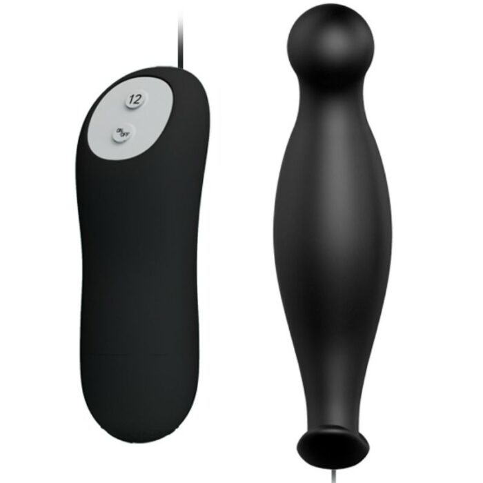 PRETTY LOVE - PLUG ANAL SILICONA 12 MODOS VIBRACIÓN NEGRO - CandyHot - Foto 2