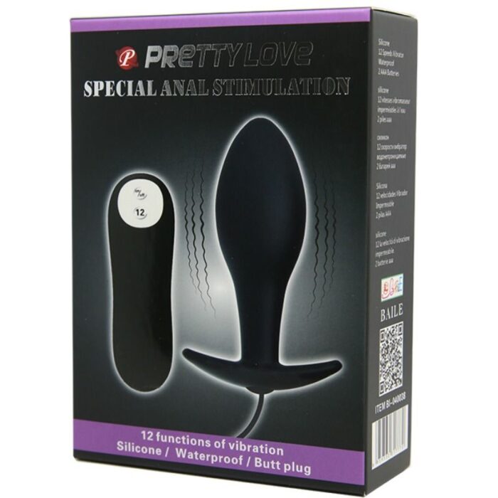 PRETTY LOVE - PLUG ANAL SILICONA FORMA ANCLA 12 MODOS VIBRACIÓN NEGRO - CandyHot - Foto 3
