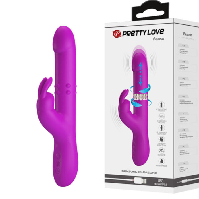 PRETTY LOVE - REESE VIBRADOR CON ROTACIÓN MORADO - CandyHot - Foto 1