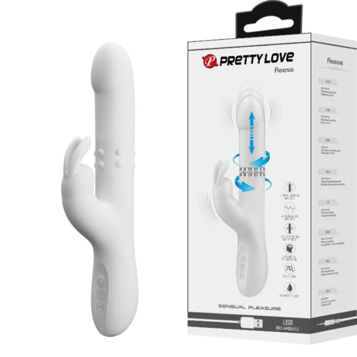 PRETTY LOVE - REESE VIBRADOR CON ROTACIÓN PLATEADO - CandyHot - Foto 1