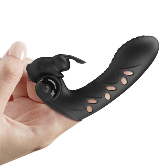 PRETTY LOVE - VANCE FUNDA DEDO VIBRADOR CONEJO NEGRO - CandyHot - Foto 6