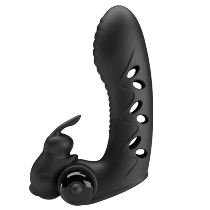 PRETTY LOVE - VANCE FUNDA DEDO VIBRADOR CONEJO NEGRO - CandyHot - Foto 1