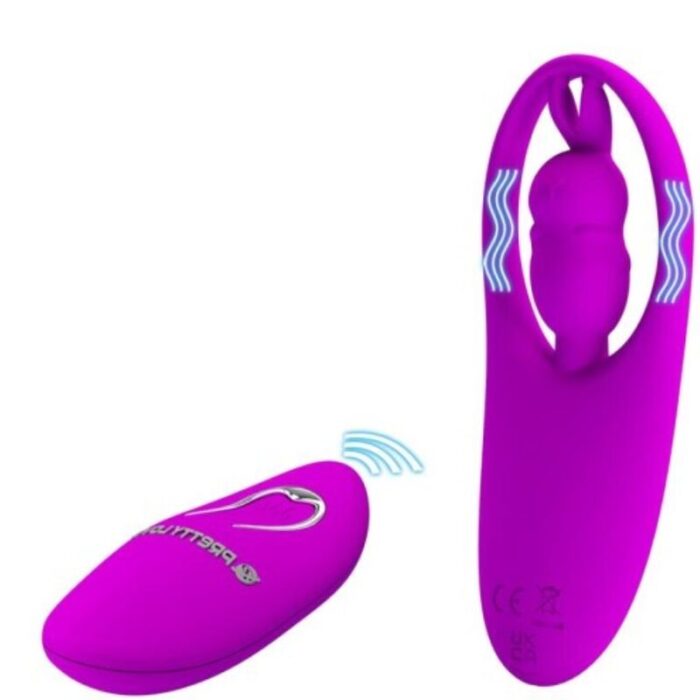 PRETTY LOVE - WILD RABBIT ESTIMULADOR PARA BRAGUITA CON CONTROL REMOTO LILA - CandyHot - Foto 2